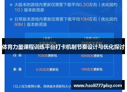 体育力量课程训练平台打卡机制节奏设计与优化探讨
